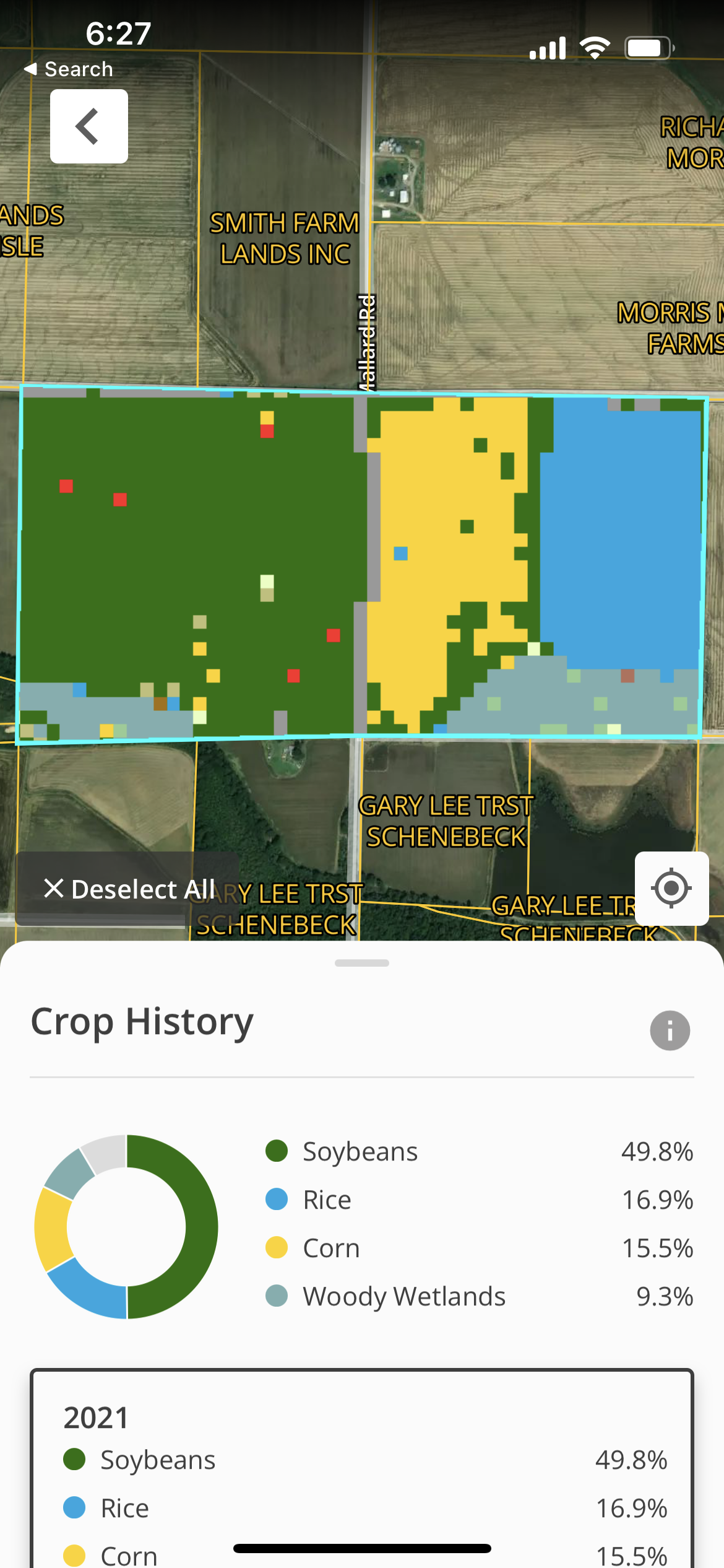 A screenshot of the Cropgen product on a tablet shows the Farm Summary page of a field book which gives detailed metrics on the performance of a farm